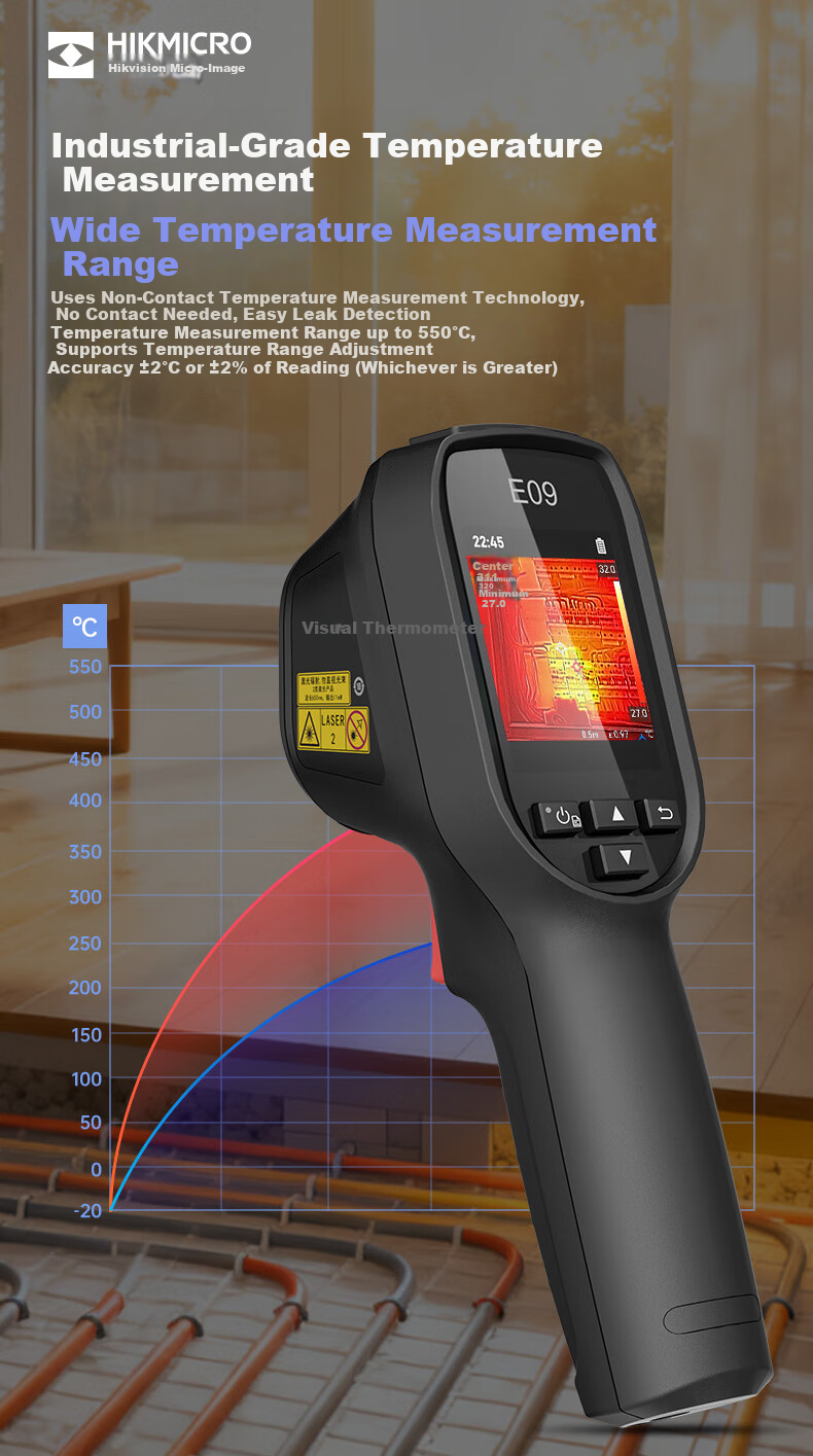 HIKMICRO Thermal Imager High-Definition Infrared Thermal Camera Temperature Measurement Night Vision Floor Heating Inspection Leak Detector E06 9