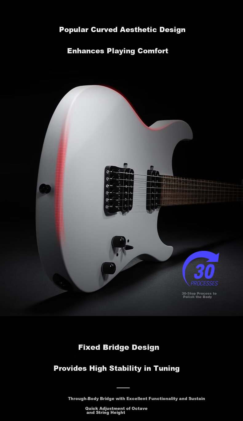 DONNER DMT-100 Electric Guitar ST Heavy Metal Rock Instrument Adult Beginner Intermediate Purple White Gradient 3