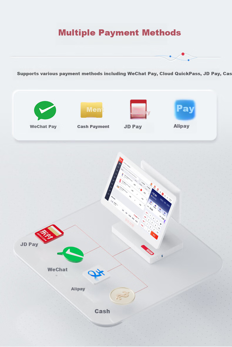 JD Cash Register All-in-One Retail POS System for Supermarkets Convenience Stores Weighing Restaurant Ordering Commercial Cashier Membership Management System 12