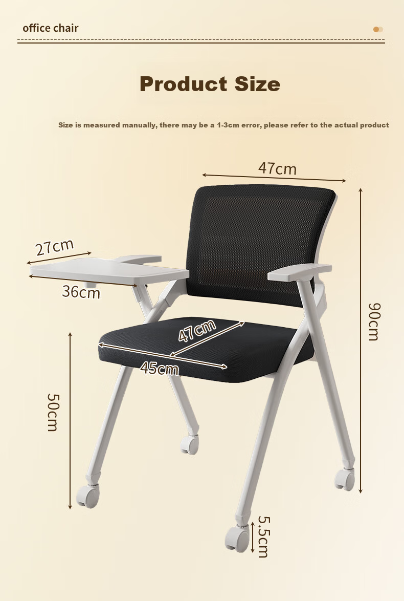Chibilun Office Chair Conference Chair Staff Training Chair Computer Chair Writing Study Chair Multifunctional Folding Chair 14