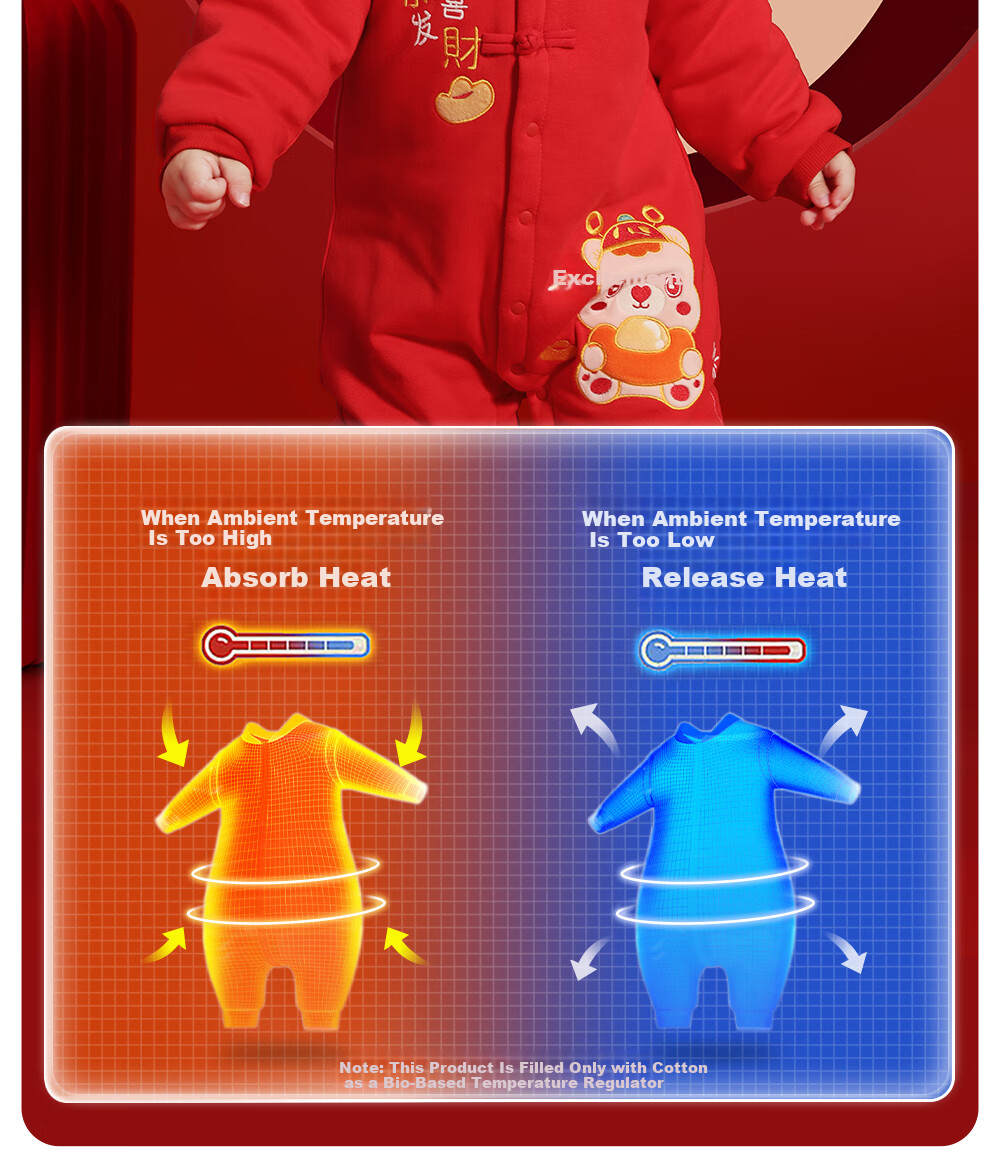 Betis Baby New Year Autumn Winter Cotton-Padded Romper Festive Full Moon Hundred Days Baby Outing Cotton Clothes 8
