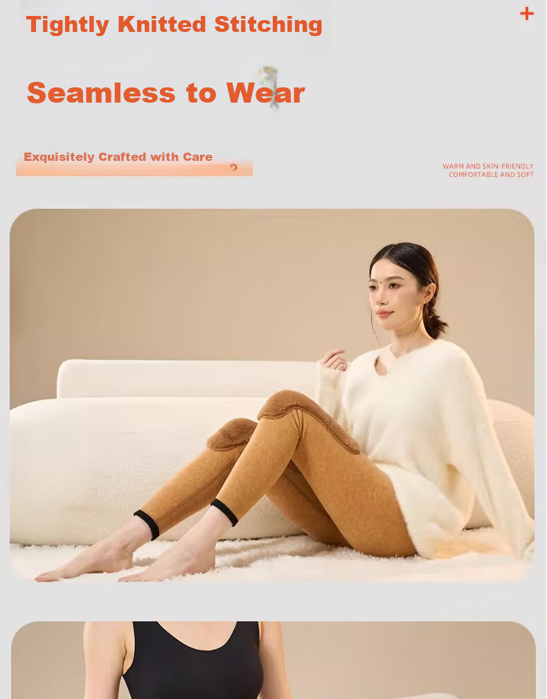 MiiOW 550g Camel Wool Thermal Pants Women's Winter Fleece Thickened Camel Hair Pants Extra Thick Cold-Resistant Inner Wear Cotton-Lined Leggings 21