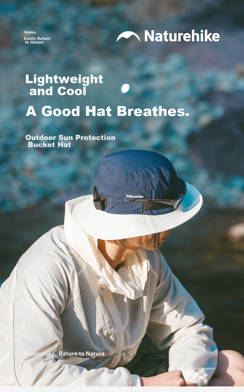 Naturehike Outdoor Hiking Mountaineering Cooling Wide Brim Bucket Hat Men 2026 Spring Summer New Sun Protection Cap Women 1