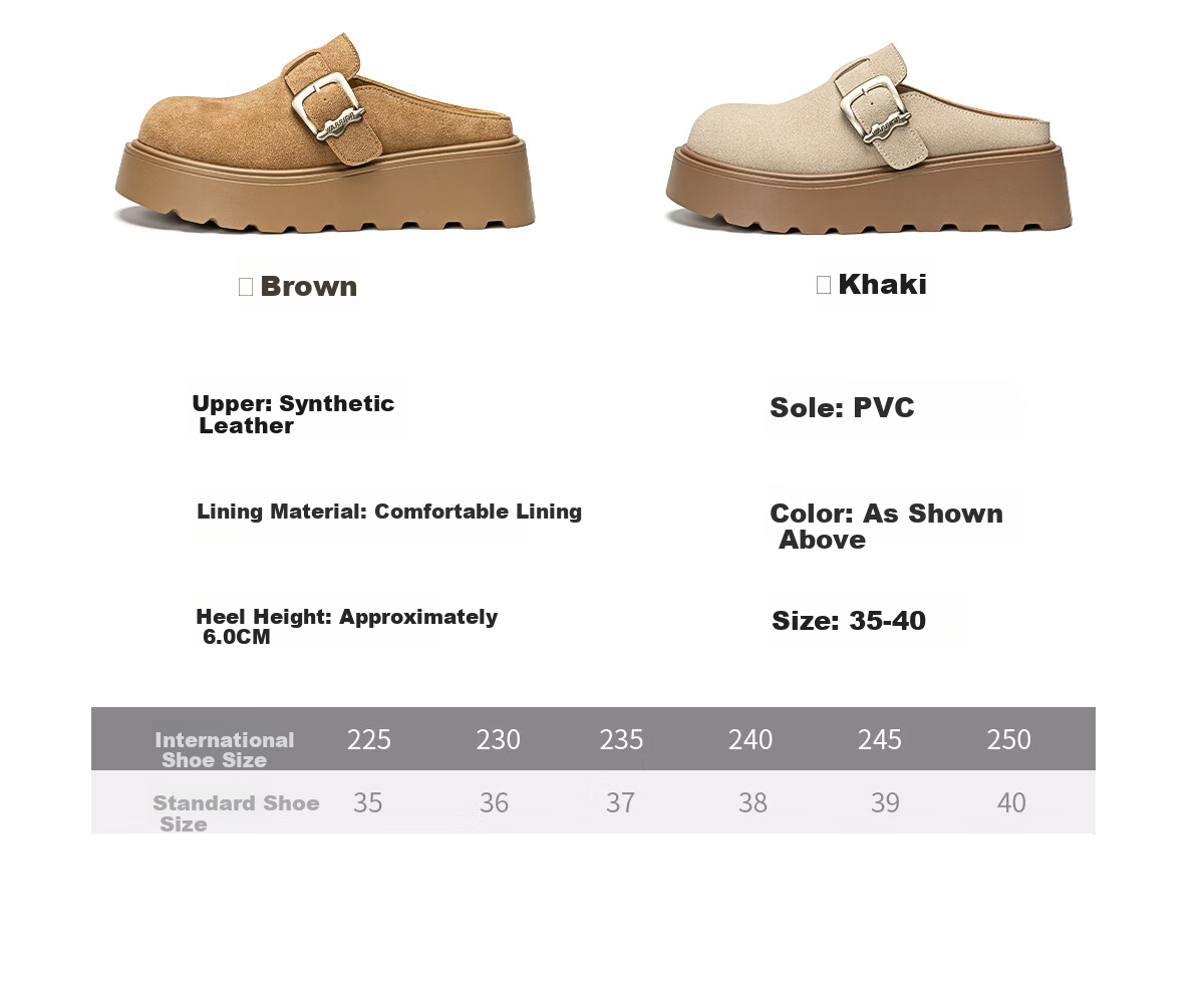 Huili Women's Shoes, Autumn And Winter Fashion Versatile Birkenstock Sandals, Thick-Soled Heightening Comfortable Non-Slip Casual Closed-Toe Slippers, Khaki, Size 38 5