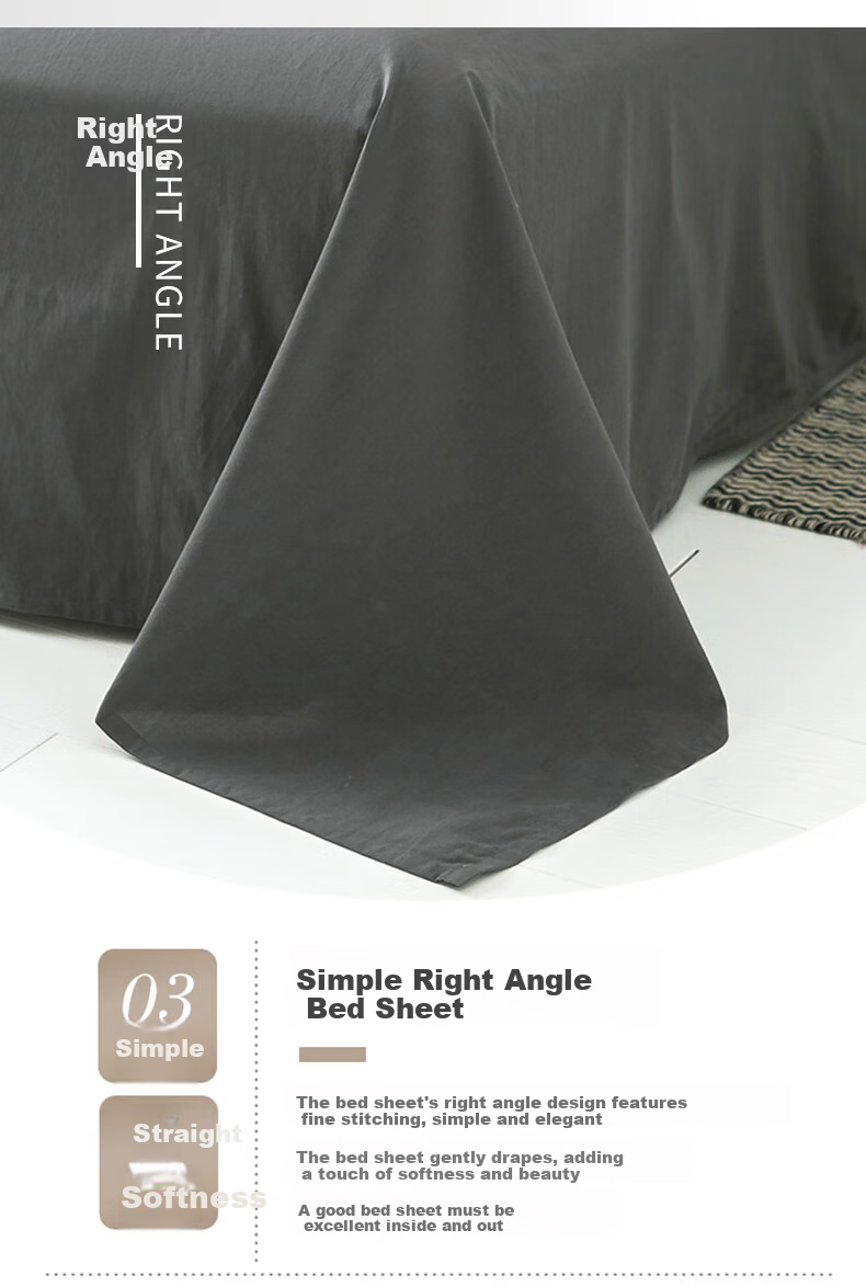 Aiwei A-Class Washed Cotton Brushed Bed Sheet Single Student Dormitory Single Quilt Cover Speed Gray 180*230cm 7