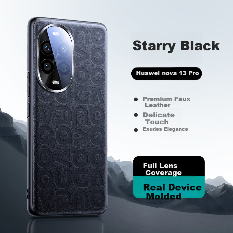 Tianjue Huawei nova13pro Case Luxury Genuine Leather Full Coverage Ultra-Thin Shockproof Soft Silicone Heat Dissipation New Men Women