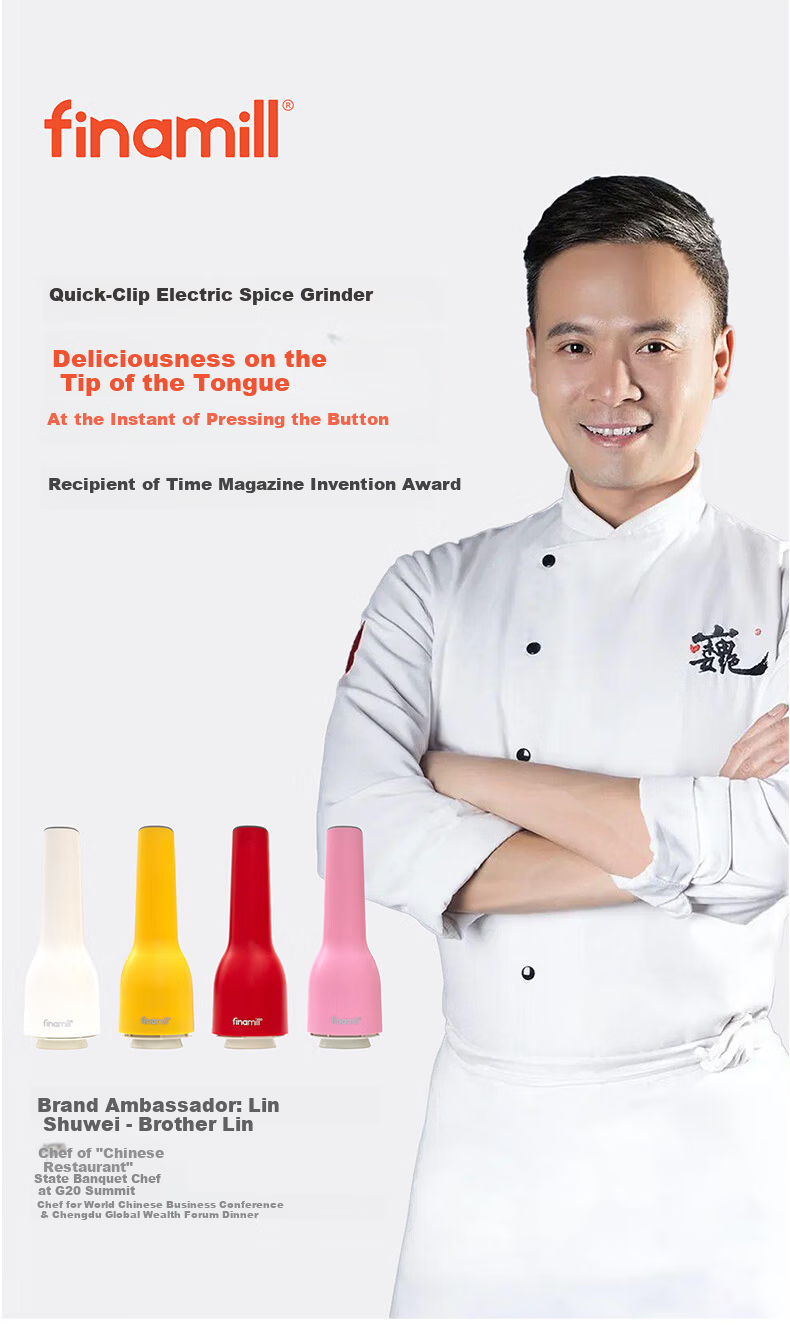 FINAMILL Lin Chef Electric Grinder Sesame Flaxseed Chia Seed Sea Salt Grinder Spice BBQ Essential Rechargeable Green 1