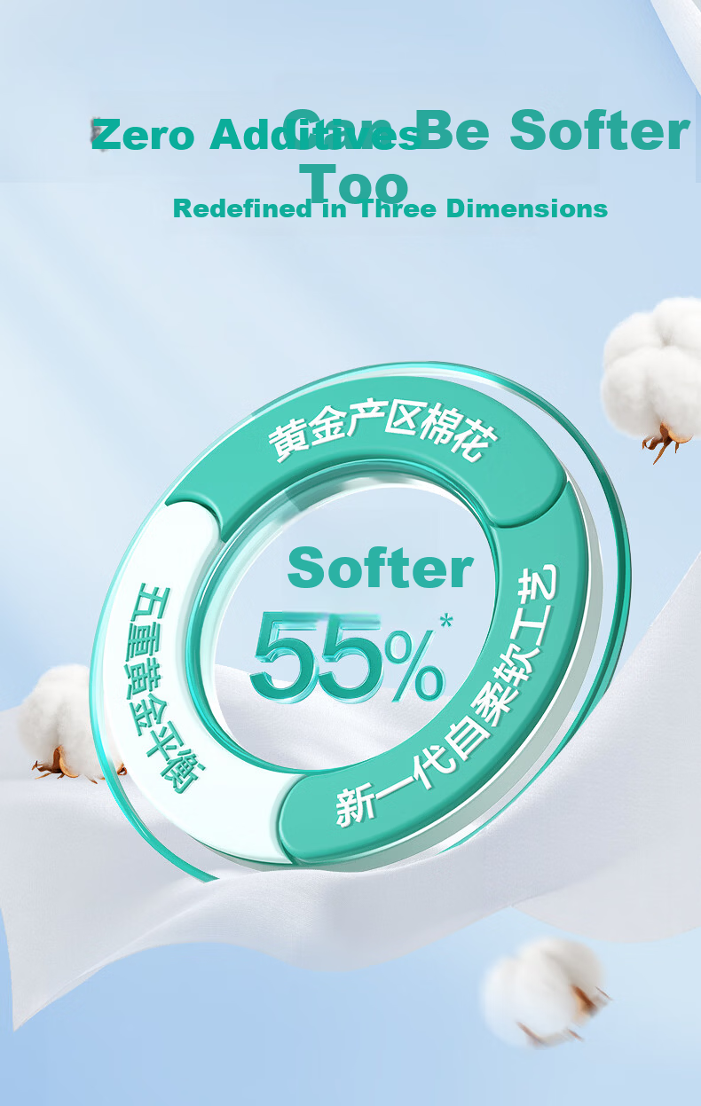 PurCotton [Sun Yingsha Edition] Facial Wipes 200 Sheets*1 Pack Wall-Mounted 100% Cotton Soft Thickened Towel 20*20CM 3