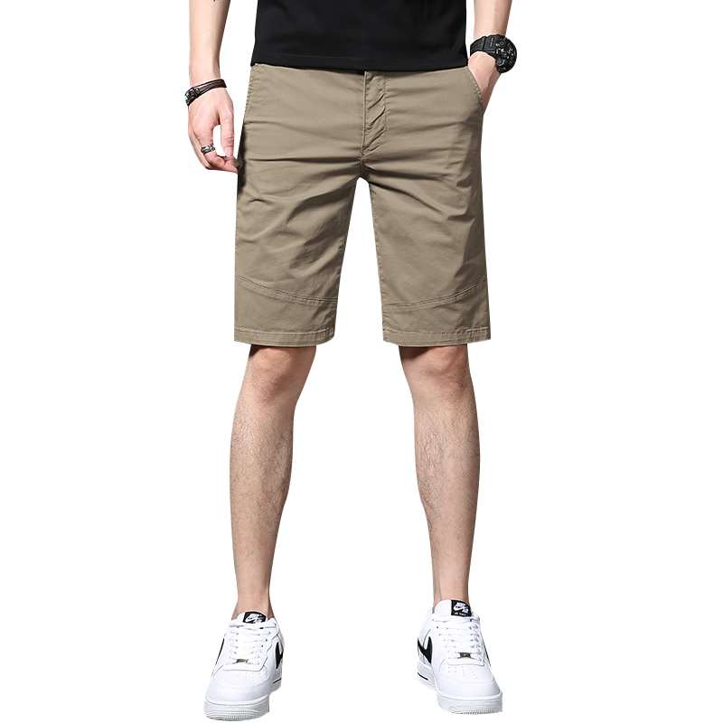 PLAYBOY Men's Summer Thin Straight Slim Multi-Pocket Casual Stretch Shorts