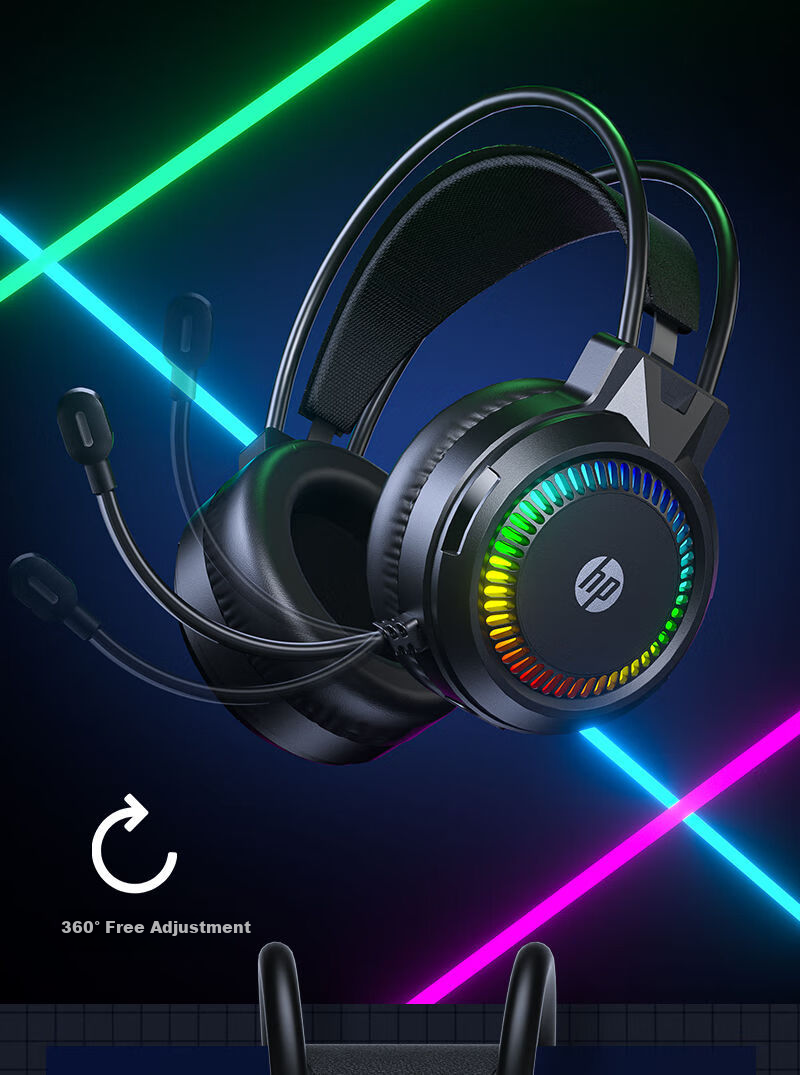 HP H220 Over-Ear Gaming Headset, Stereo Surround Sound, Wired Headphones with Microphone for Internet Cafes And E-Sports Games CSGO PUBG, Compatible with Desktop Computers And Laptops 6