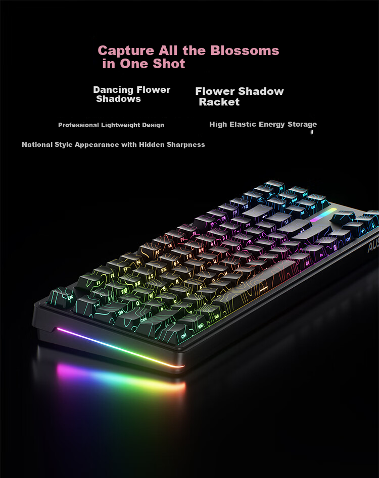 AUSDOM H87 Custom Mechanical Keyboard, Wireless Bluetooth Gasket Customization, 6-Layer Padded Side-Engraved Gaming E-Sports Office Keyboard, 10000mAh Blackberry Pink Side-Engraved Ultra-Fast Silver Switches 7