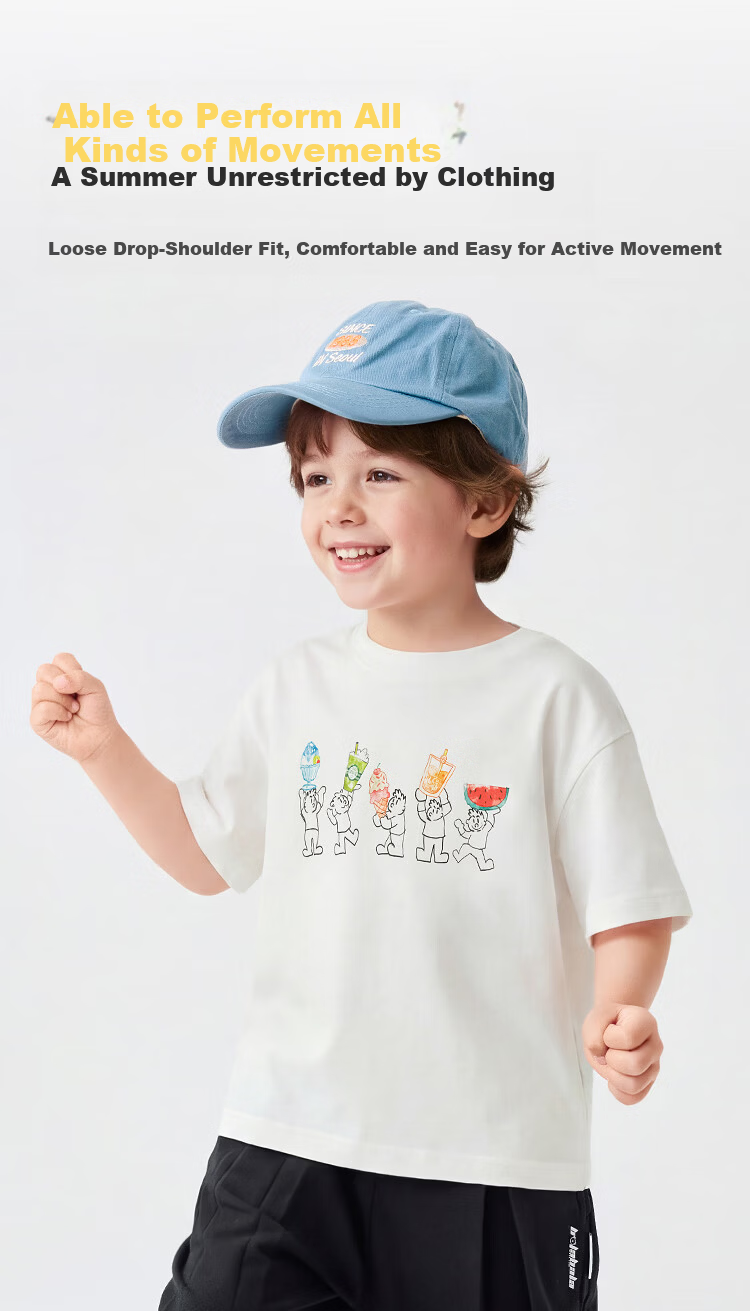 BALABALA 【balaOne】 Quick-Dry Short Sleeve T-Shirt Boys Girls Big Kids 2026 Summer Trend 208226117201 4