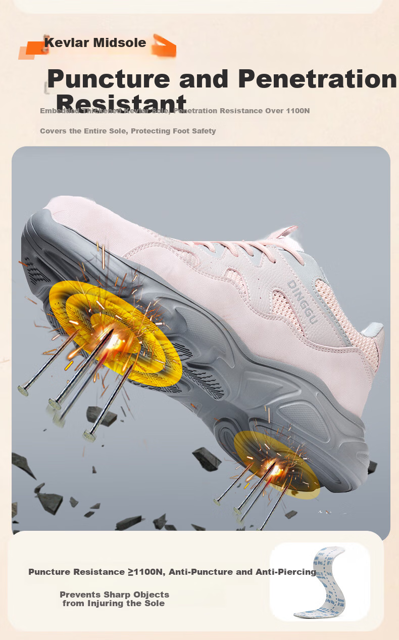 Dinggu Safety Work Shoes Unisex Anti-Smash Anti-Puncture Steel Toe Construction JD1578miW36 5