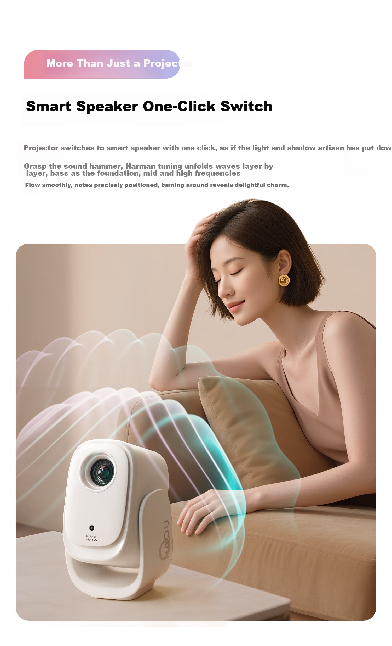 Haqu Q1 Pro High Brightness Edition Projector Home Use True 1080P HD Portable Smart Bedroom Cinema PTZ Projector Jimei Included Model 6