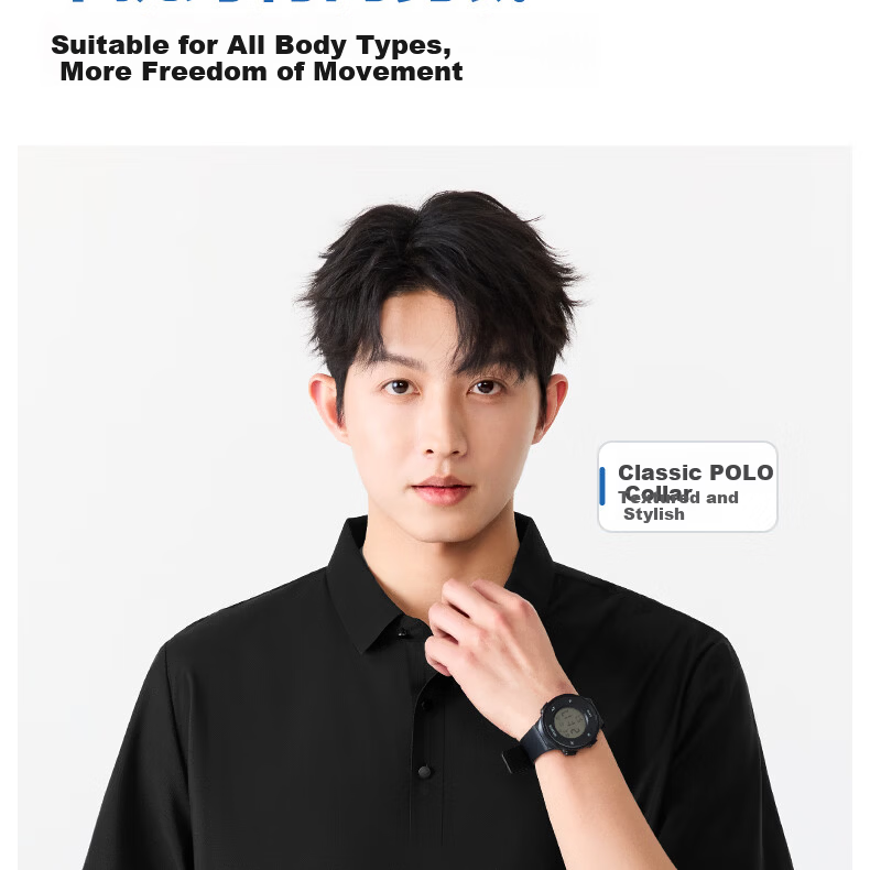 MINISO Men's Polo Shirt Short Sleeve T-Shirt Summer Ice Silk Quick-Dry Men's Collared Top Z Medium Gray M 12