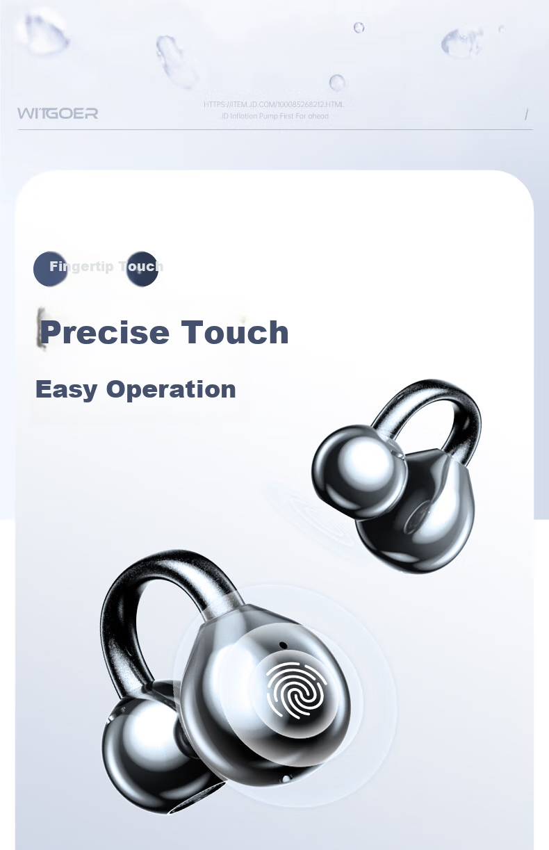 Zhiguozhe [2026 Latest Model - Berlin Sound] Bluetooth Clip-On Wireless Earphones, Non-In-Ear, Ear-Hook Design, Long Battery Life, Noise Cancelling, Sports Running Headset for Men and Women, Huaqiangb 21