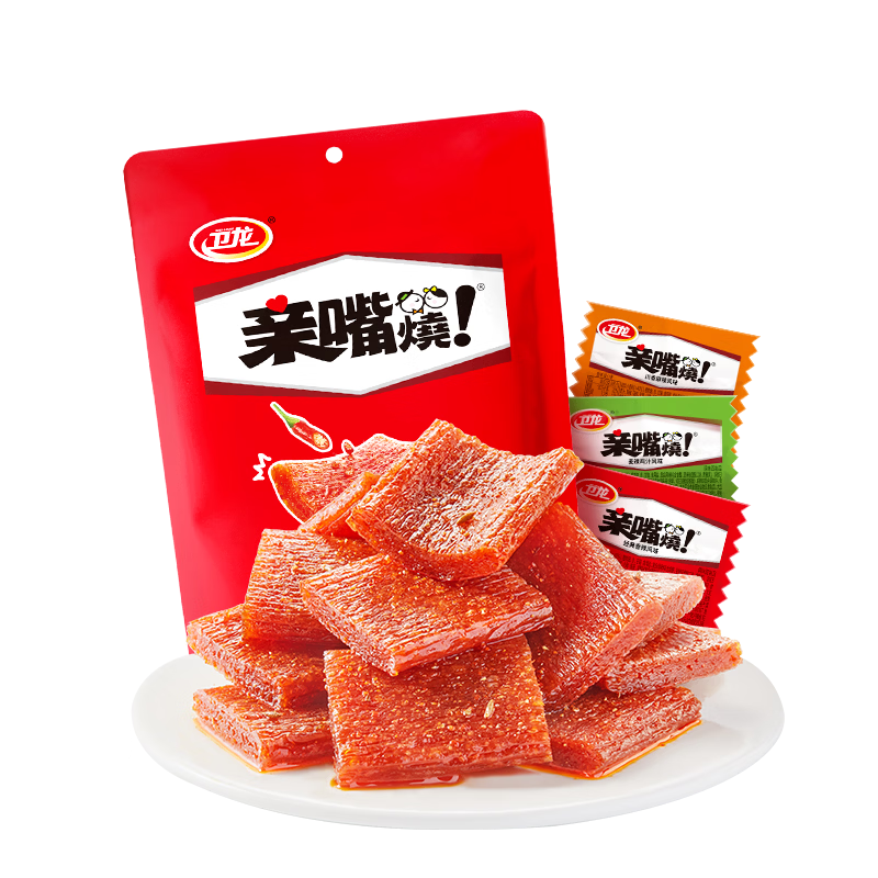 卫龙 亲嘴烧 辣条520g 豆干小零食 怀旧休闲零食 办公室夜宵 解馋零食