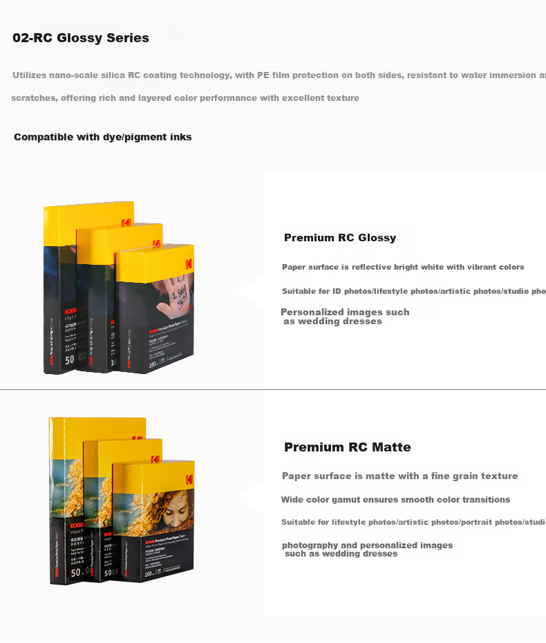 KODAK 4R/6-Inch 230g High Gloss Photo Printing Paper for Home Use, Inkjet Photo Paper, 100 Sheets, 9891-442 8