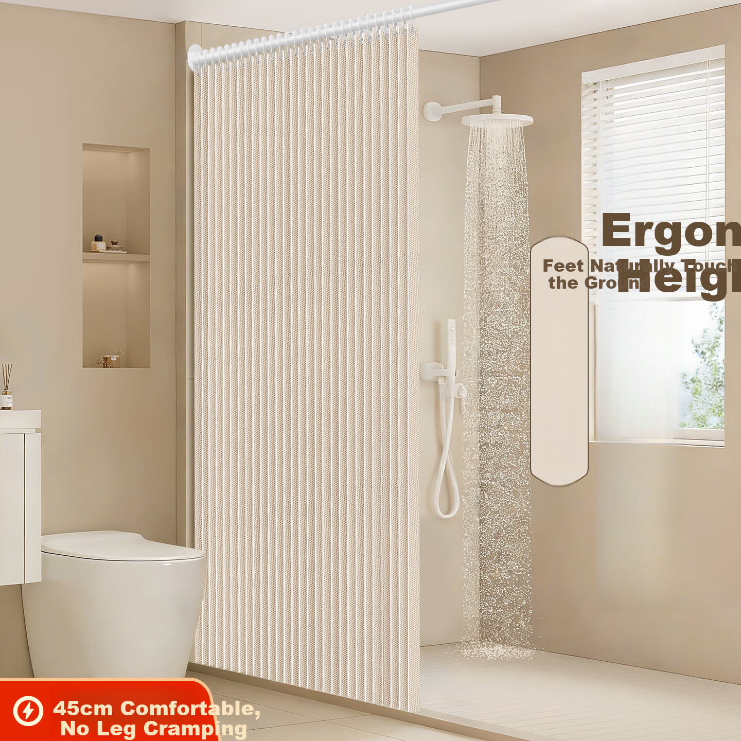 Honglu Bathroom Folding Magnetic Waterproof Shower Curtain Partition for Wet and Dry Separation Invisible Water Barrier No Drilling Required