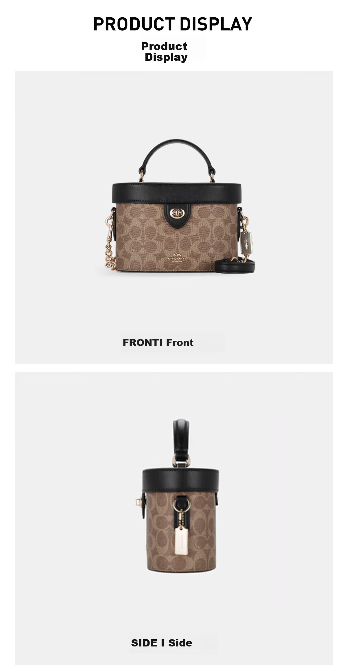 COACH GEORGIE Women's Black and Khaki Crossbody Handbag CBR31 Gift 4
