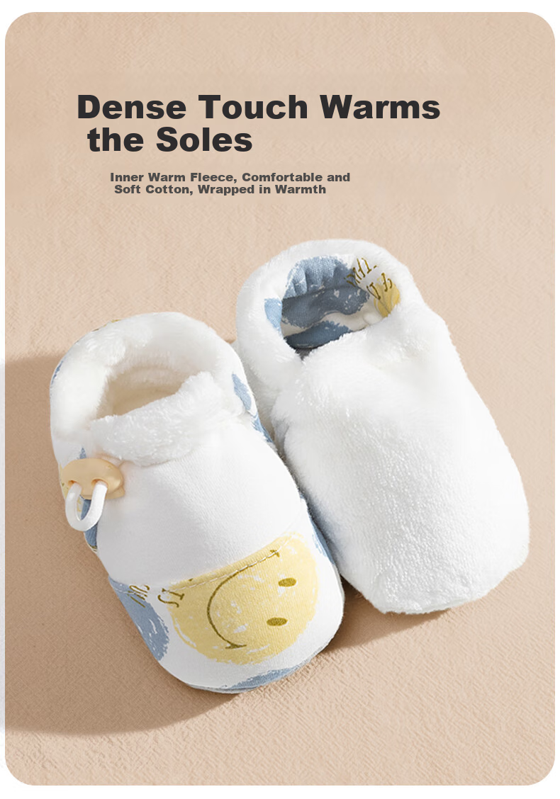 Aibao Baby Foot Cover Spring and Autumn Baby Walking Shoes Newborn Indoor Soft Sole Pre-Walking Socks Yellow Strawberry M Size T252 1