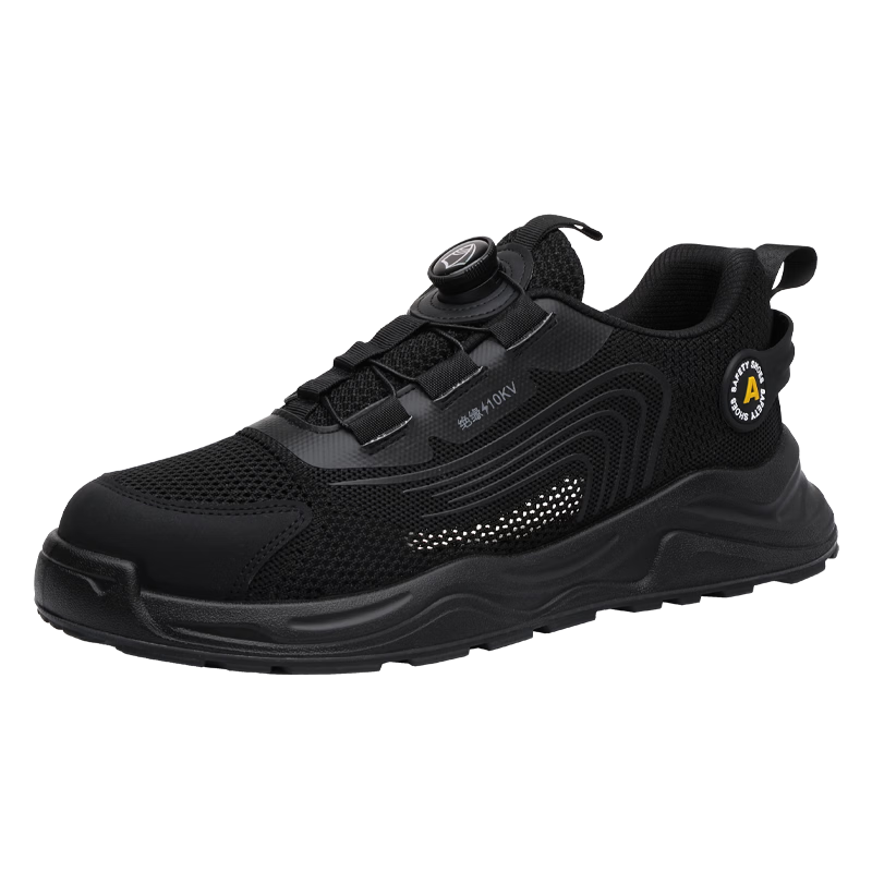 BlueOwl Shield Men's Summer Breathable Anti-Odor Insulated Anti-Smash Anti-Puncture Safety Electrician Work Shoes DL217TKB Size 41
