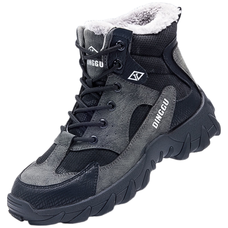 Dinggu Safety Shoes for Men, Autumn And Winter, Anti-Smashing, Puncture-Resistant Work Shoes, High-Top Steel Toe Cap, Fleece-Lined Safety Boots, 1279miGD42