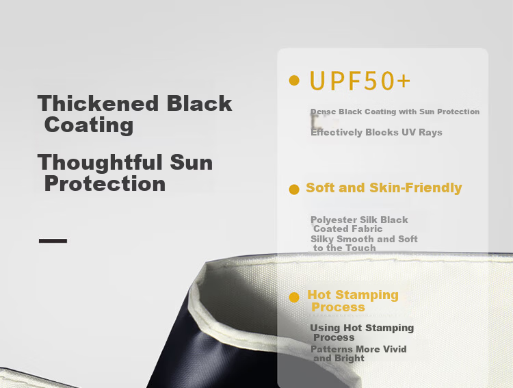 Paradise Umbrella UV Protection Folding Black Coating Sun and Rain Umbrella Printed Shade Sweet White 11
