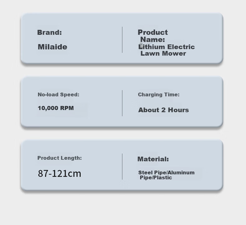 Milade Electric Lawn Mower Small Home Use Cordless Rechargeable Lithium Battery Multifunctional Grass Trimmer Cutter Tool 41