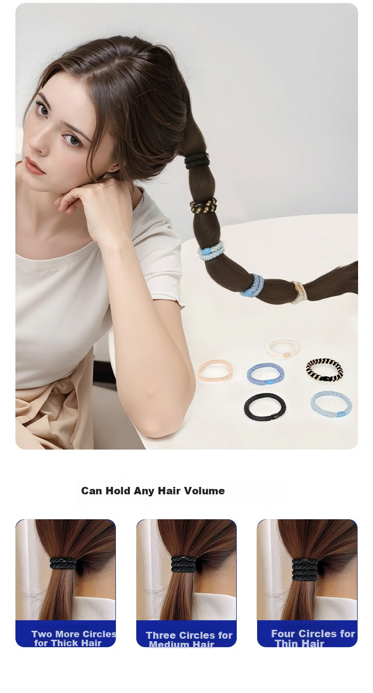 M2KA Braided Hair Ties for Women High Elastic Durable No Tightness No Marks Hair Bands Mixed Colors 5 Pieces 9