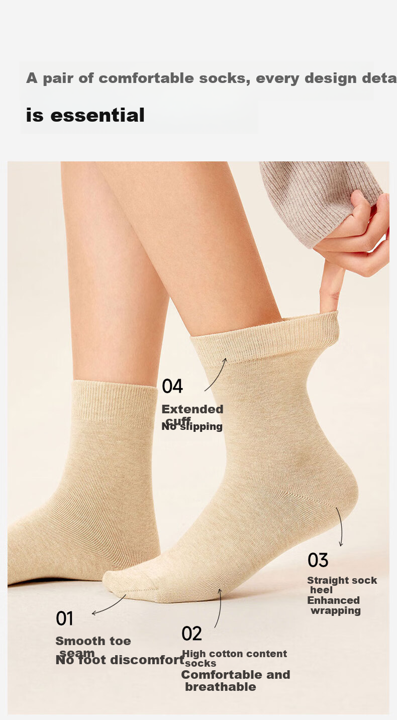 MiiOW Disposable Socks New Product Thick Mid-Calf Socks for Men And Women, Terry Cloth Floor Socks for Business Trips Travel No-Wash 3 Pairs 4
