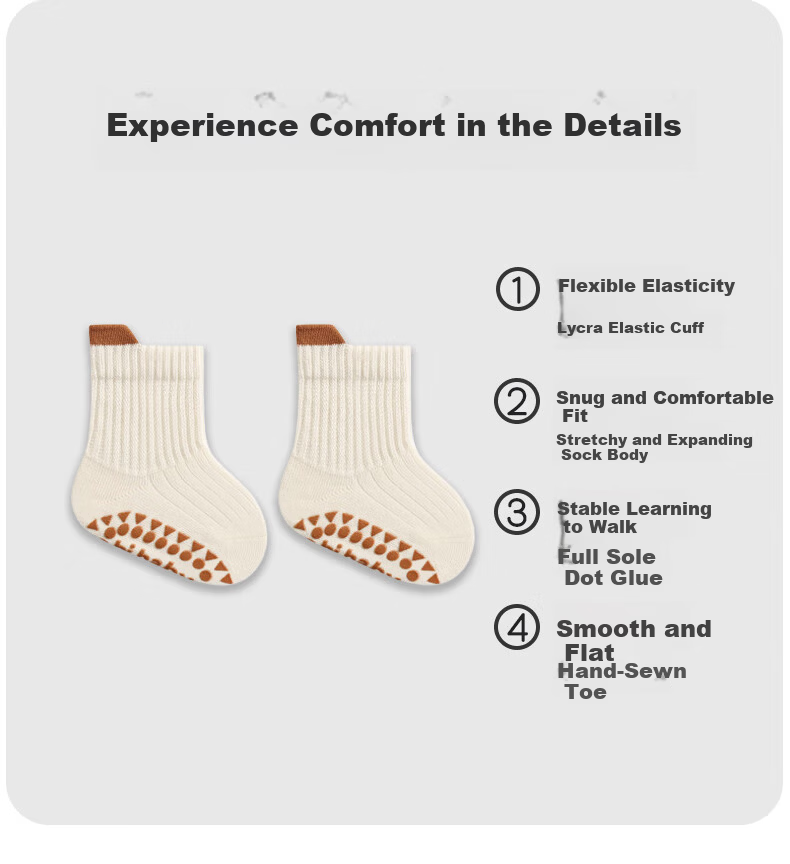 Aibao Baby Floor Socks Autumn Winter Fleece Thickened Baby Mid-calf Cooling Insulation Non-slip Walking Socks 3 Pairs Bear L Size T266 2