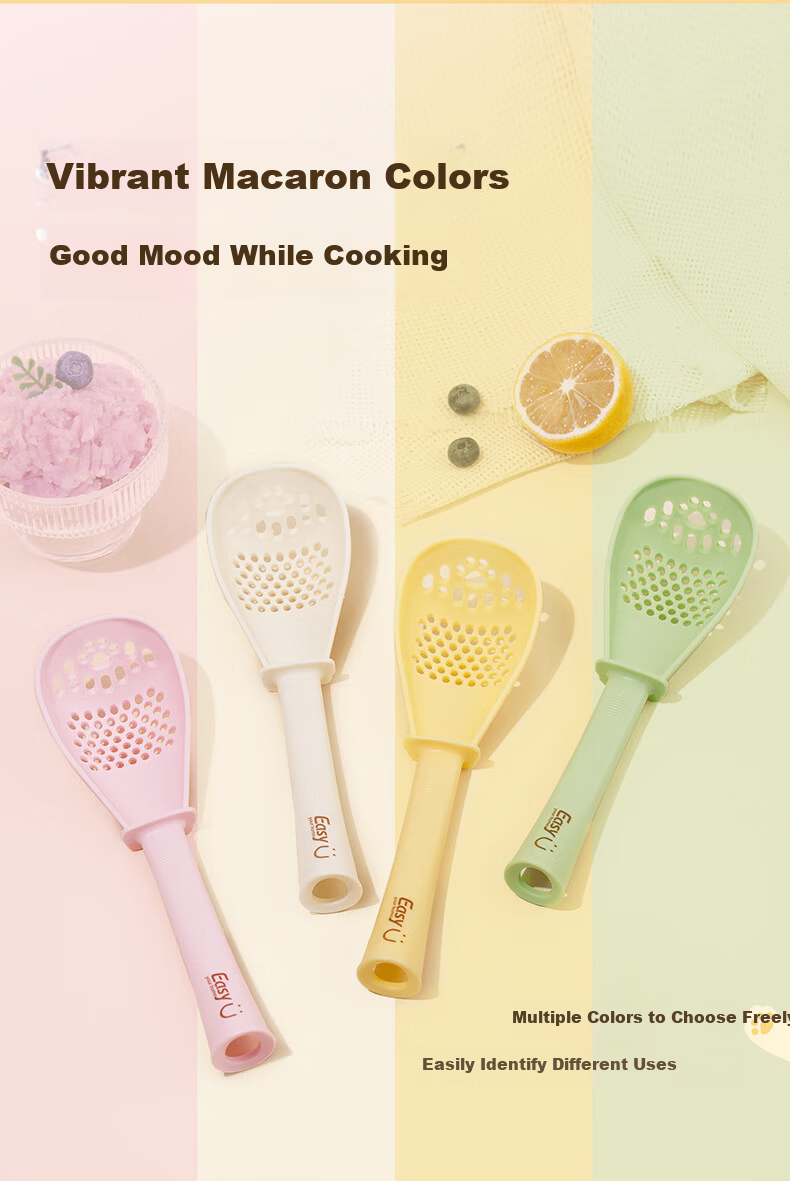 Easy Your Home Multifunctional Cooking Spoon Strainer Baby Food Supplement Tool Food Grade Drainage Spoon Kitchen Skimmer 10