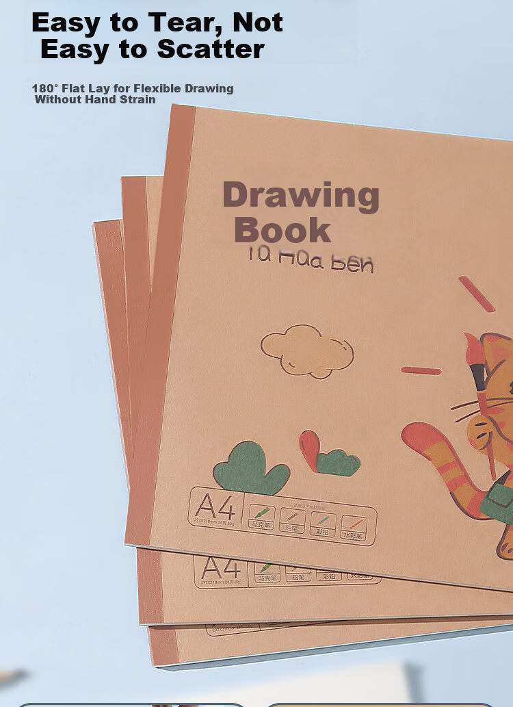 JD Jingzao 5-Pack A4 20-Sheet Children's Art Drawing Books for Elementary and Middle School Students 8