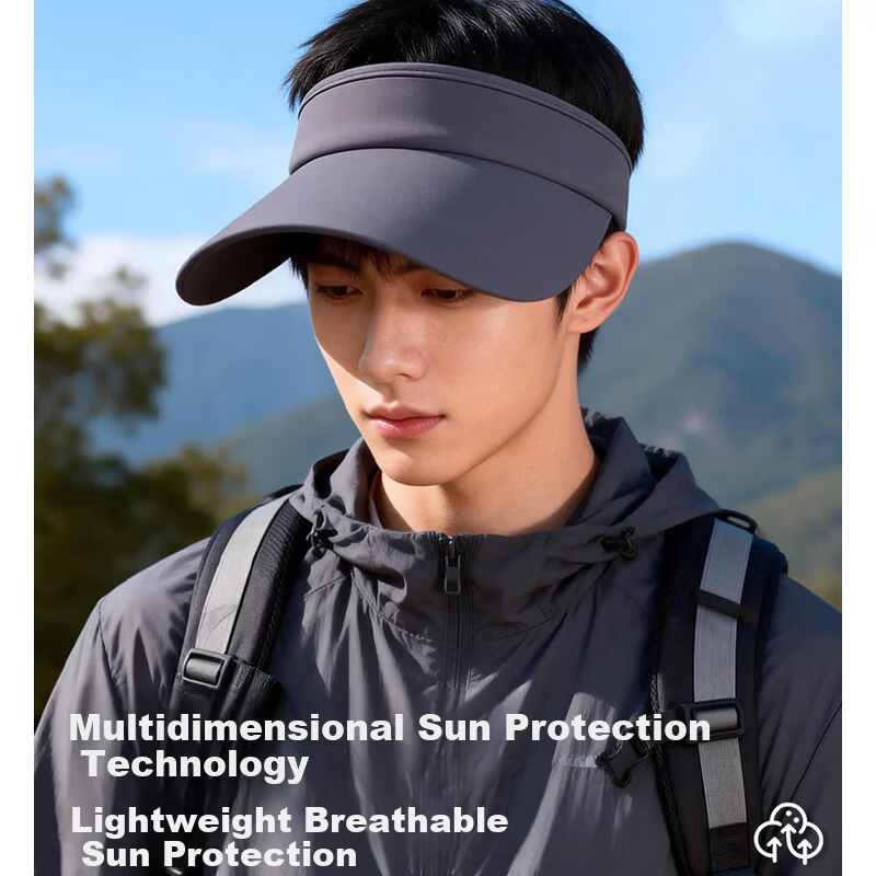 Dusenna Unisex Sun Protection Hat Summer Face-Shielding UV Protection Baseball Cap Running Visor Open-Top Hat