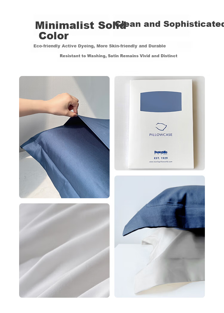 Dunlopillo 100-Thread Count Cloud Comfort Cotton Pillowcase Latex Pillowcase 48x74cm Universal Single Ivory White 8