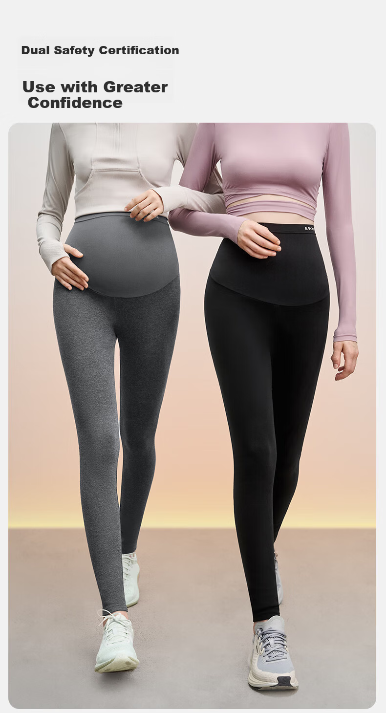 EMXEE Maternity Thick Leggings, Autumn New Style Pregnancy Yoga Pants, Maternity Tummy Support Pants, Butt-Lifting Pants, Maternity Wear, Black 15