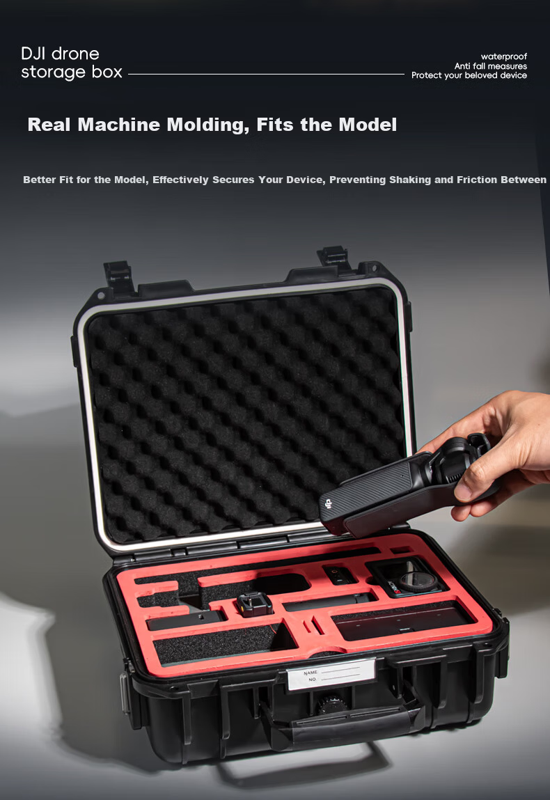 EIRMAI R102P Storage Case for DJI Pocket 3/Action 5 PRO - Waterproof Shoulder Bag, Travel Kit, Sand Color 2