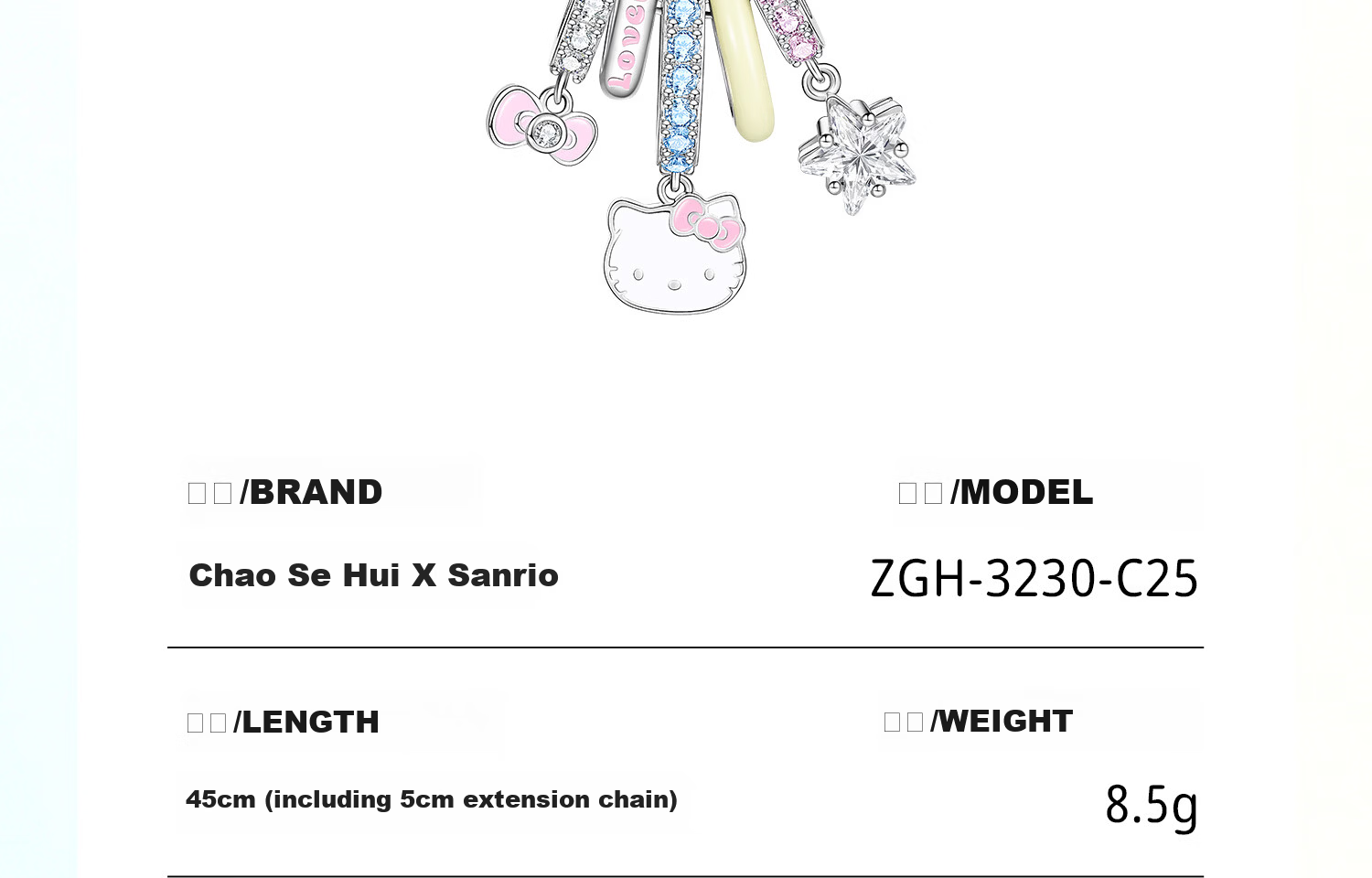 ChaoSeHui Hello Kitty Dopamine Necklace Women's Pendant Birthday Gift Luxury Girlfriend Necklace 3230 19