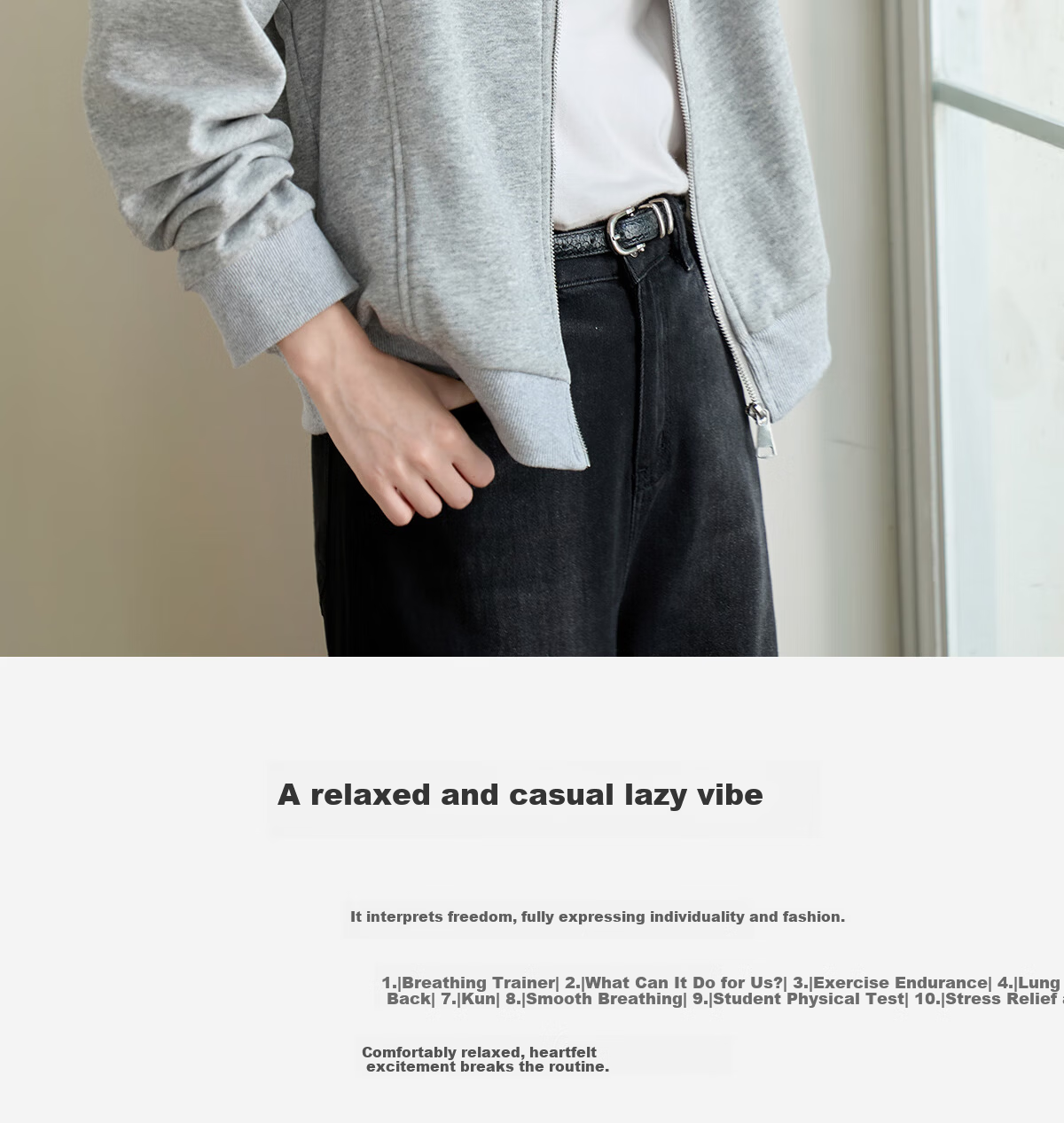 She Enjoy Casual Jacket Women Spring Autumn Versatile Raglan Sleeve Zip-up Stand Collar Sweatshirt T143U2004 12