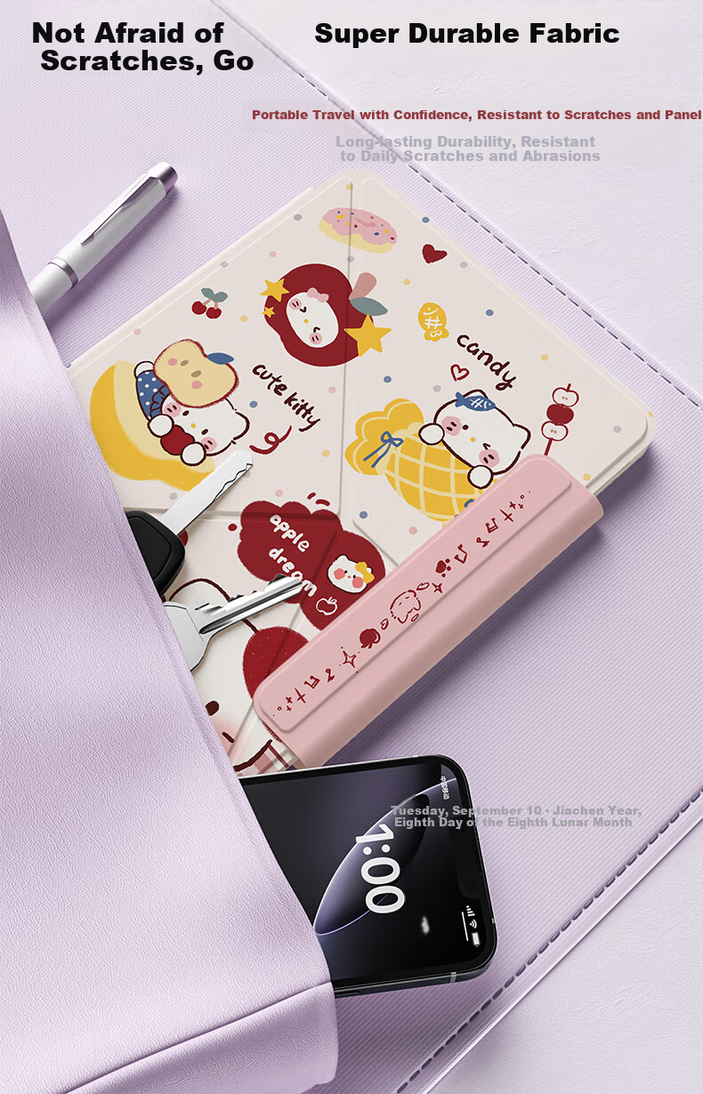 RBP iPad Mini 7/6 Case Matte Magnetic Double-Sided Clip with Buckle Built-in Pen Holder Drop-Resistant Slim Stand - Apple Xiao Mi 12