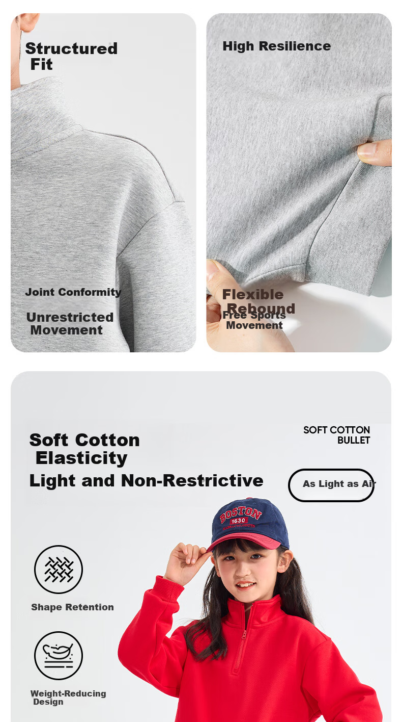Snoopy Boys' Pullover Sweatshirt Spring and Autumn Kids' Half-Zip Casual Top 2026 New Youth Breathable Spring Sportswear 5