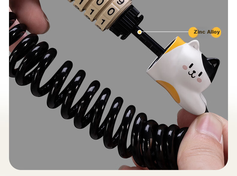 ROCKBROS Bicycle Lock Motorcycle Helmet Lock Electric Bike Mountain Road Bike Password Portable Anti-theft Sanhua Black Cat 5
