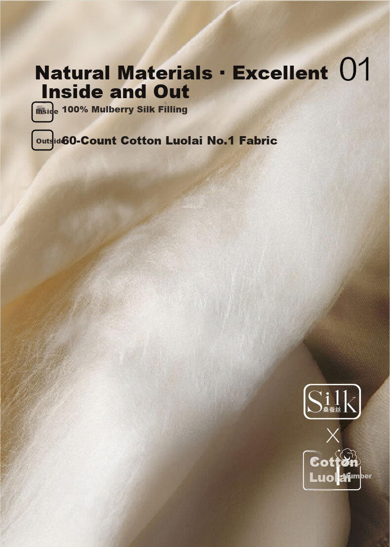 LUOLAI Home Textile 100% Mulberry Silk Quilt 60s Cotton A-Class Washable Four Seasons Quilt Approx. 5.4 Jin 2