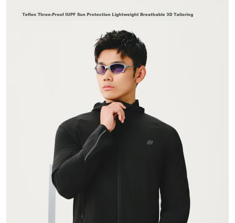 JD Jingzao Ultra-Light Three-Protection Running Sports Jacket Men Spring Outdoor Water-Repellent Breathable Sportswear Light Blue 3XL 3
