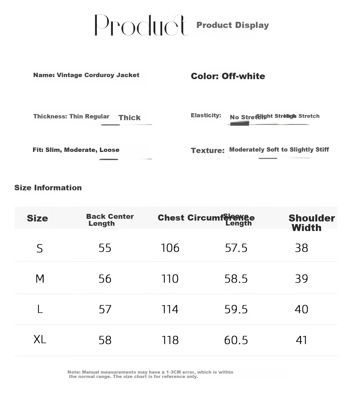 Chushen Vintage Corduroy Short Jacket for Women, Fashionable Color-Block Collar, Casual Versatile Short Coat S51D018 8