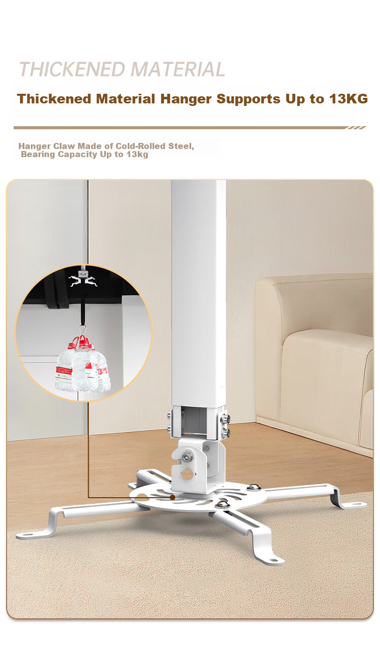 JORS Projector Ceiling Mount Thickened Adjustable Angle 13KG Load Capacity Compatible with Epson TW6250T Panasonic BenQ ViewSonic White 15CM 4