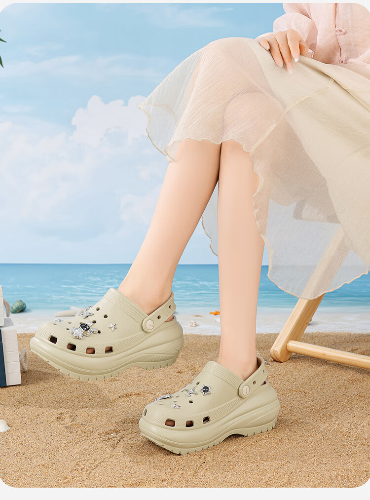 DAPHNE Women's Cloud Hole Shoes 2026 New Summer Soft Sole Thick Sole Height Increasing Casual Sandals 23