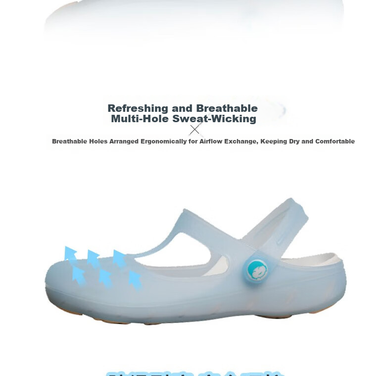 Huameijianbu Women's Perforated Shoes, Non-Slip Closed-Toe Sandals, Beach Shoes, Soft Jelly Shoes, HM2136, Light Purple, Size 38 4