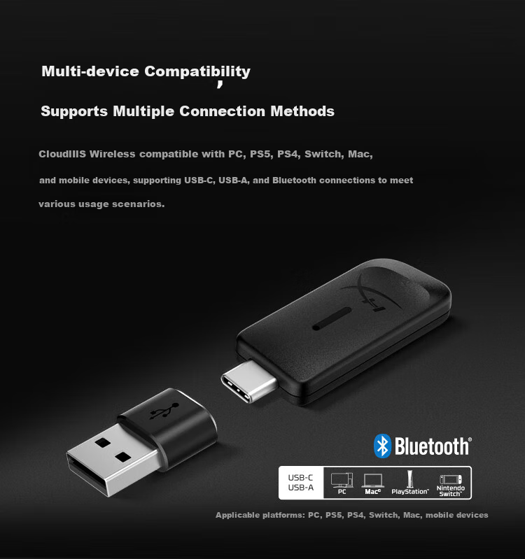 HYPERX Cloud III S Wireless Hurricane 3 Enhanced Edition Bluetooth Gaming Headset Hurricane 3S Black Red Over-Ear Esports Headphones Compatible with Call of Duty: Modern Warfare III 8
